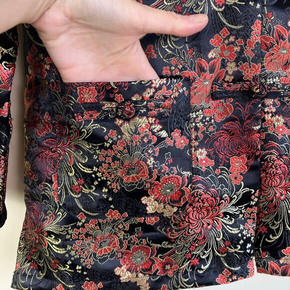 Robert Louis Vtg Oriental Traditional Asian Style Silk Blend Jacket Cheongsam - Picture 4 of 16